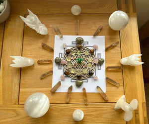 Abundance, prosperity, financial flow crystal grids